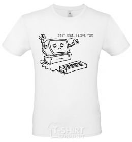 Men's T-Shirt STAY HERE I LOVE YOU White фото