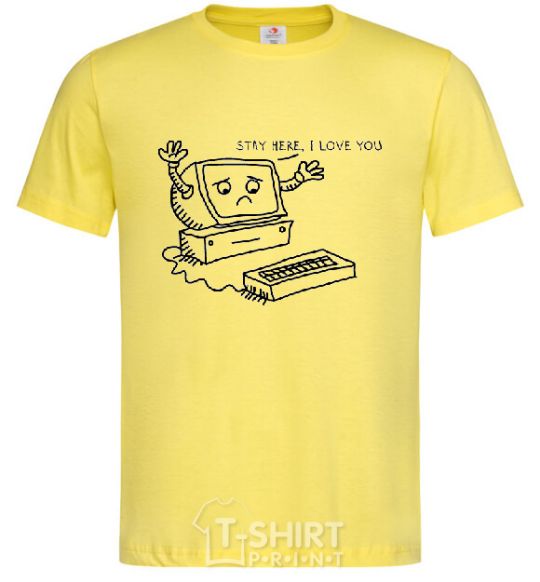 Мужская футболка STAY HERE I LOVE YOU Лимонный фото
