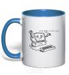 Mug with a colored handle STAY HERE I LOVE YOU royal-blue фото