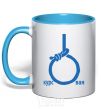 Mug with a colored handle COURSE sky-blue фото