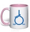 Mug with a colored handle COURSE light-pink фото