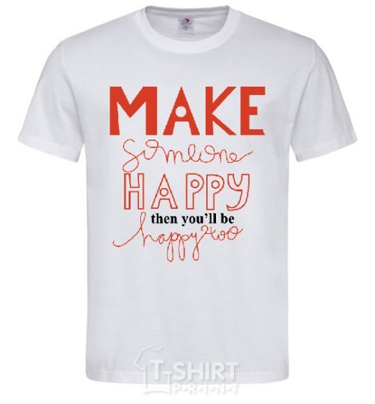 Мужская футболка MAKE SOMEONE HAPPY Белый фото