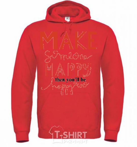 Men`s hoodie MAKE SOMEONE HAPPY bright-red фото