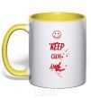 Mug with a colored handle KEEP-CALM-AND... yellow фото
