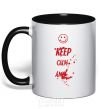 Mug with a colored handle KEEP-CALM-AND... black фото