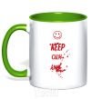 Mug with a colored handle KEEP-CALM-AND... kelly-green фото