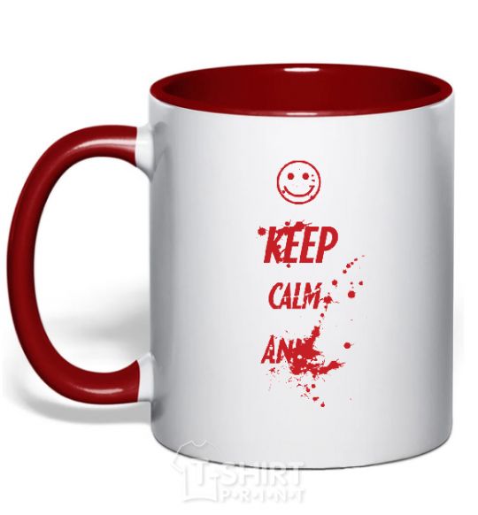 Mug with a colored handle KEEP-CALM-AND... red фото