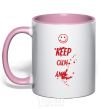 Mug with a colored handle KEEP-CALM-AND... light-pink фото