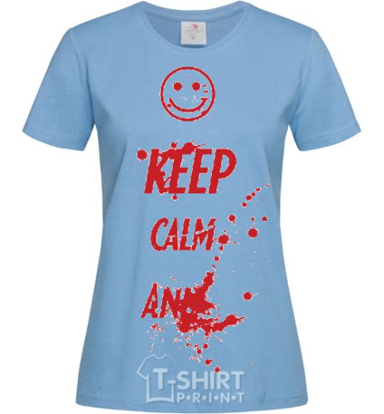 Women's T-shirt KEEP-CALM-AND... sky-blue фото