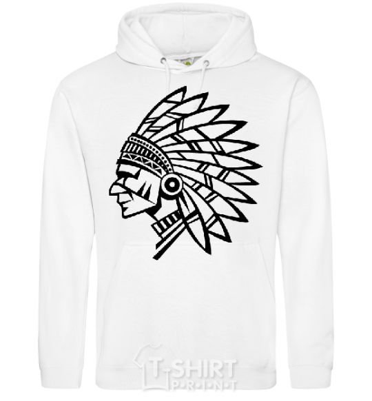 Men`s hoodie INDIAN White фото