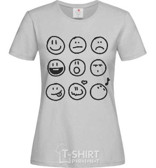 Women's T-shirt SMILES grey фото