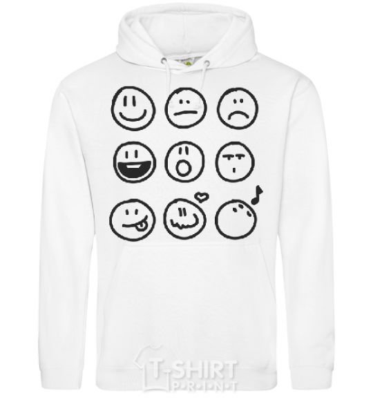 Men`s hoodie SMILES White фото