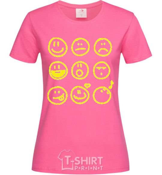 Женская футболка SMILES Ярко-розовый фото