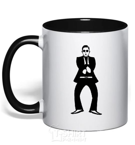 Mug with a colored handle GANGNAM black фото