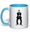 Mug with a colored handle GANGNAM sky-blue фото