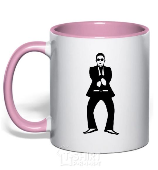 Mug with a colored handle GANGNAM light-pink фото