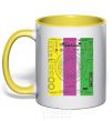 Mug with a colored handle DJ TABLE yellow фото