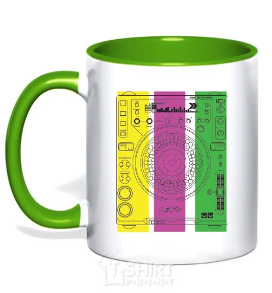 Чашка с цветной ручкой DJ TABLE Зеленый фото