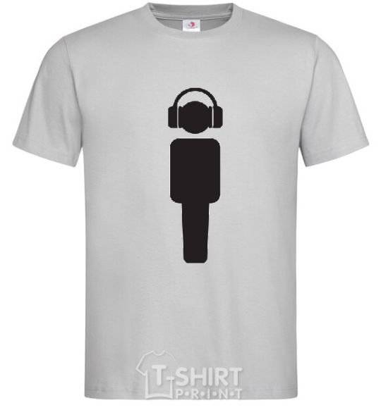 Men's T-Shirt DJ in headphones grey фото