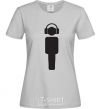 Women's T-shirt DJ in headphones grey фото