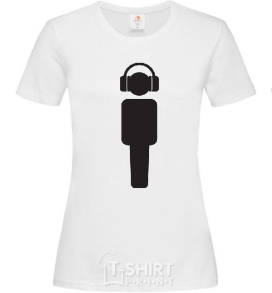 Women's T-shirt DJ in headphones White фото