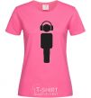 Women's T-shirt DJ in headphones heliconia фото