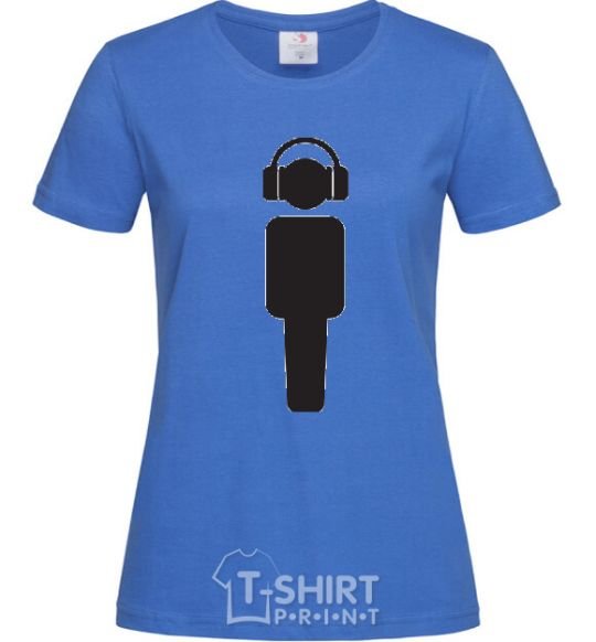 Женская футболка DJ в наушниках Ярко-синий фото
