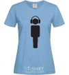 Women's T-shirt DJ in headphones sky-blue фото