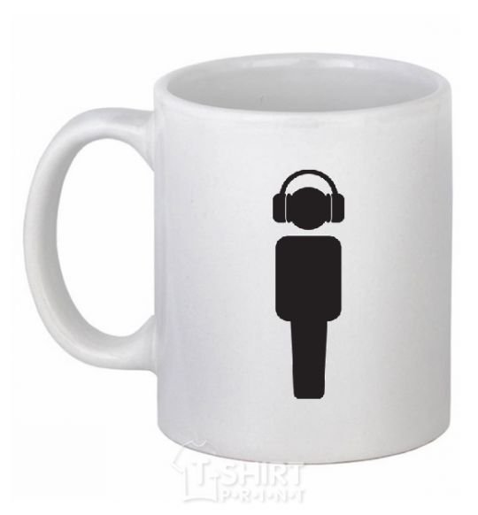 Ceramic mug DJ in headphones White фото