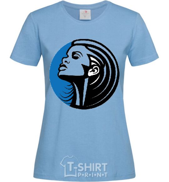 Women's T-shirt RIHANNA ROUND sky-blue фото