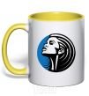 Mug with a colored handle RIHANNA ROUND yellow фото