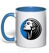 Mug with a colored handle RIHANNA ROUND royal-blue фото