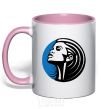 Mug with a colored handle RIHANNA ROUND light-pink фото