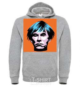Men`s hoodie . Andy Warhol sport-grey фото