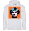 Men`s hoodie . Andy Warhol sport-grey фото