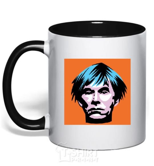 Mug with a colored handle . Andy Warhol black фото