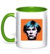 Mug with a colored handle . Andy Warhol kelly-green фото