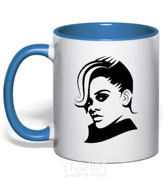 Mug with a colored handle RIHANNA V.1 royal-blue фото