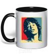 Mug with a colored handle MICK JAGGER black фото