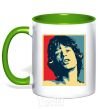 Mug with a colored handle MICK JAGGER kelly-green фото