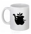 Ceramic mug WORM IN APPLE White фото