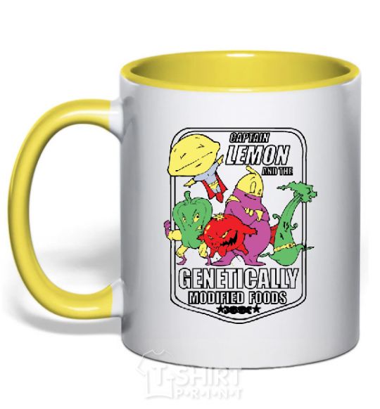 Mug with a colored handle GMF yellow фото