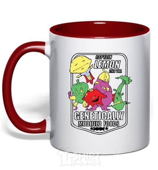 Mug with a colored handle GMF red фото