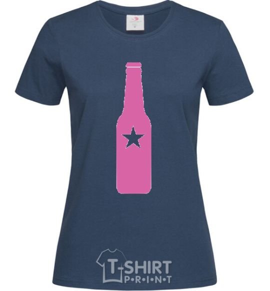 Women's T-shirt BOTTLE navy-blue фото