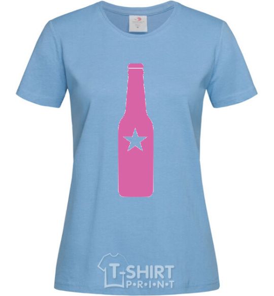 Women's T-shirt BOTTLE sky-blue фото