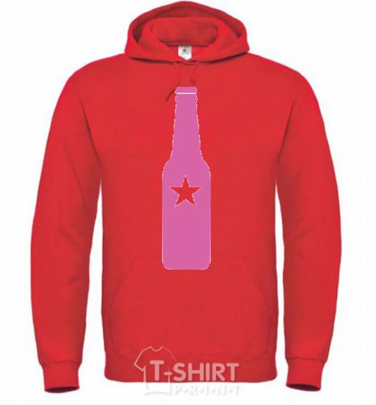 Men`s hoodie BOTTLE bright-red фото