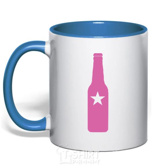 Mug with a colored handle BOTTLE royal-blue фото