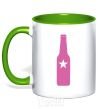 Mug with a colored handle BOTTLE kelly-green фото