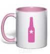 Mug with a colored handle BOTTLE light-pink фото