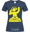 Women's T-shirt DJ PLAYING navy-blue фото